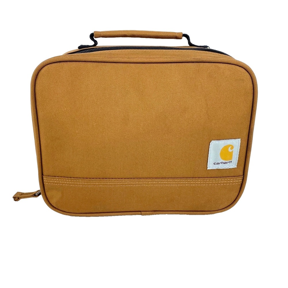 Carhartt Lunch Box Canvas Insulated Zip Around Durable Soft Shell Brown Strong